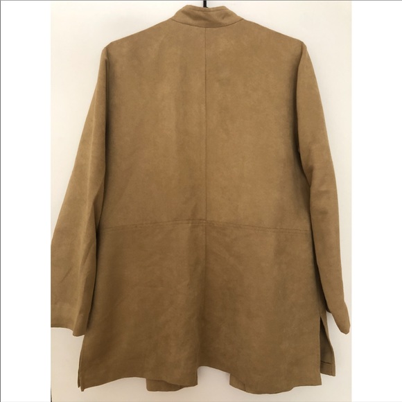 Vintage Suede Tan Shirt with Embroidery - Picture 3 of 4